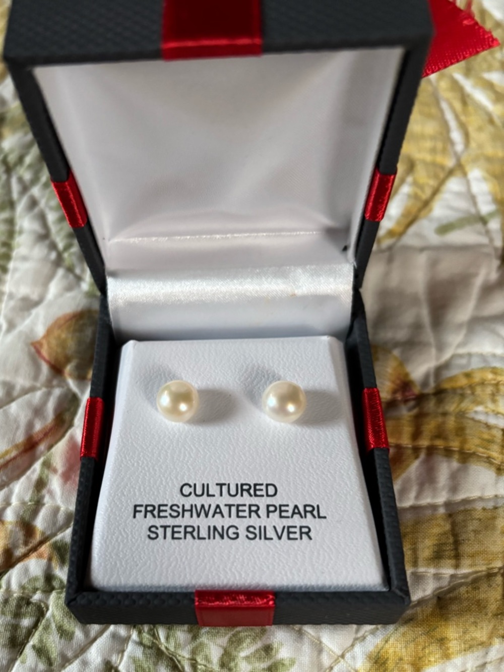 Sterling Silver Cultured Freshwater Pearl Stud Earrings - White